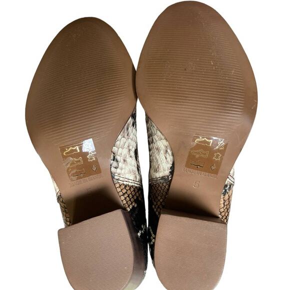 Madewell The Regan Ankle Boot size 5 NEW Snake Embossed Leather Block Heel - Picture 7 of 10